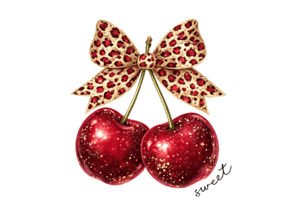 Download Leopard Bow Cherry PNG Coquette Design - Sign Collection