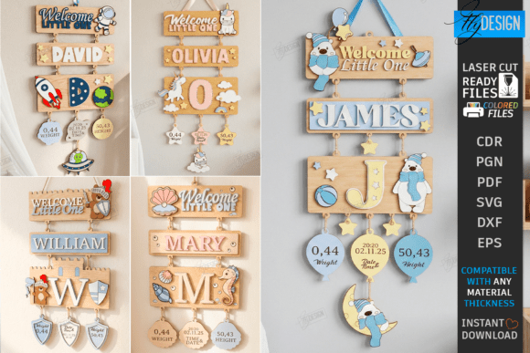 Download 3D Layered Sign for Newborn Laser Bundle - Sign Collection