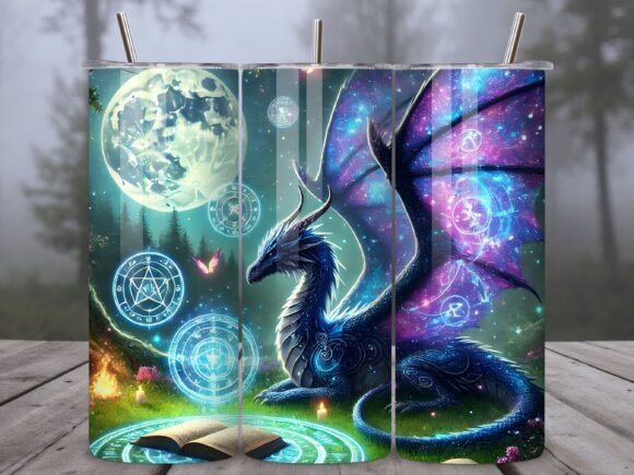 Download Cosmic Dragon Moon Design Tumbler Wraps - Sign Collection