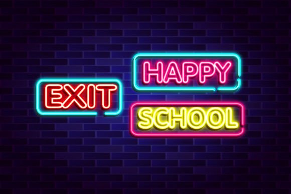 Download Neon Set Text Lettering Neon Sign Vector - Sign Collection