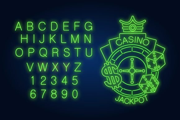 Download Casino Jackpot Neon Sign. Glowing Neon B - Sign Collection
