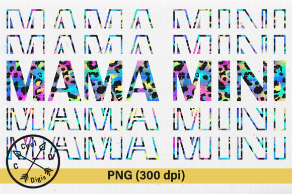Download Mama and Mini Neon Leopard Tshirt Design - Sign Collection