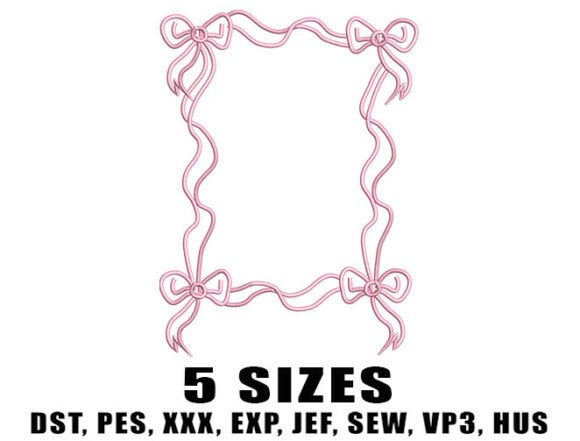 Download Rectangle Ribbon Frame Embroidery Design - Sign Collection