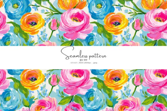 Download Vivid Bright Florals Seamless Design - Sign Collection