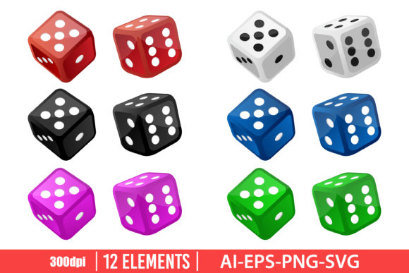 Download Set of Casino Dice Vector Design - Sign Collection