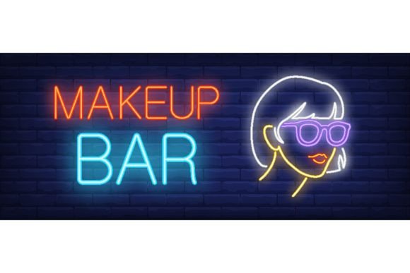 Download Makeup Bar Neon Sign. Glowing Neon Inscr - Bar Collection
