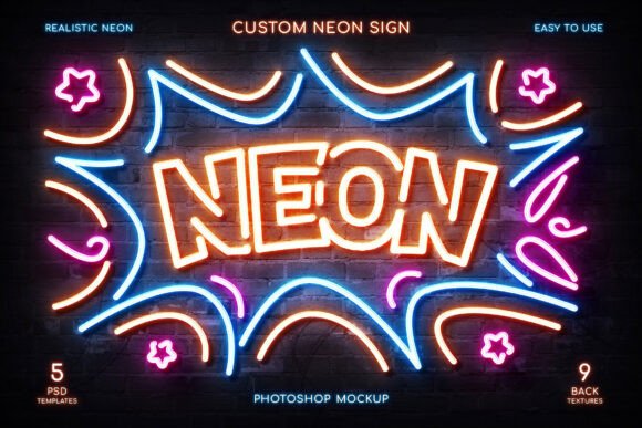 Download Custom Neon Sign Photoshop Mockup - Sign Collection