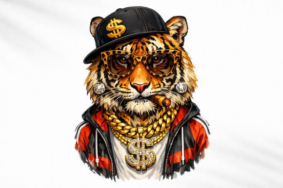 Download Glam Tiger Leopard Print PNG Art Design - Sign Collection
