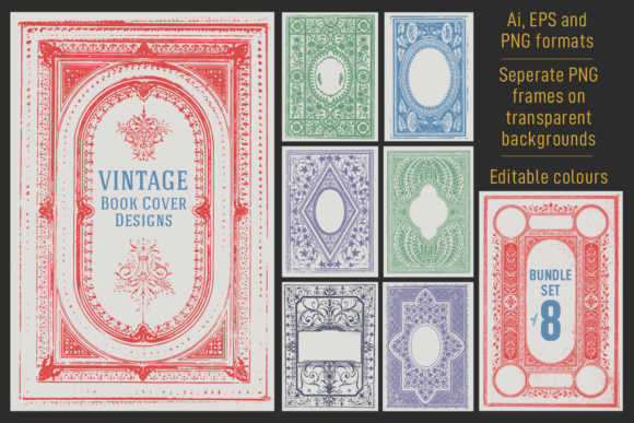 Download Vintage Book Cover Designs. Set of 8. - Sign Collection