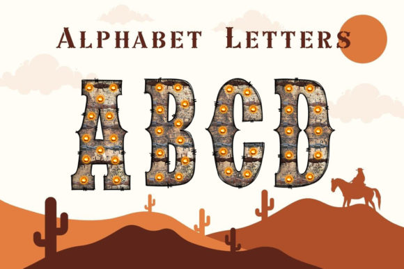 Download Western Alphabet Doodle Barbed Wire Font - Bar Collection