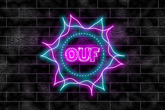 Download Neon Sign on a Brick Wall - Ouf - Sign Collection