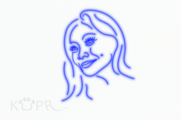 Download Girl Face in Blue As a Neon Sign - Sign Collection