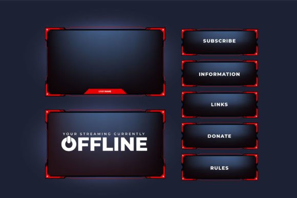 Download Red Overlay Frame Design for Gamers - Sign Collection