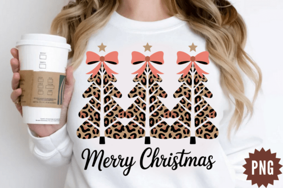 Download Preppy Leopard Xmas Tree PNG Design - Sign Collection