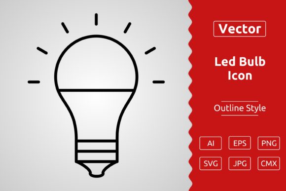 Download Vector Led Bulb Outline Icon Design - Sign Collection